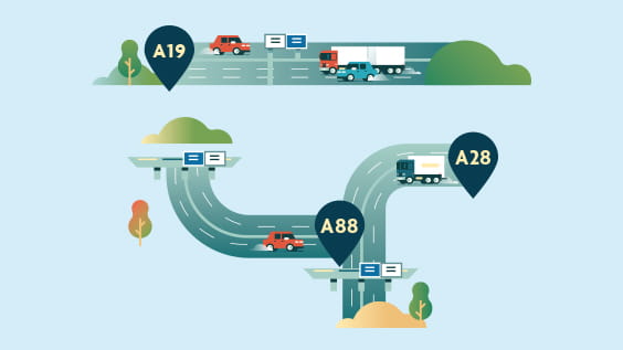 Autoroutes A28 A88